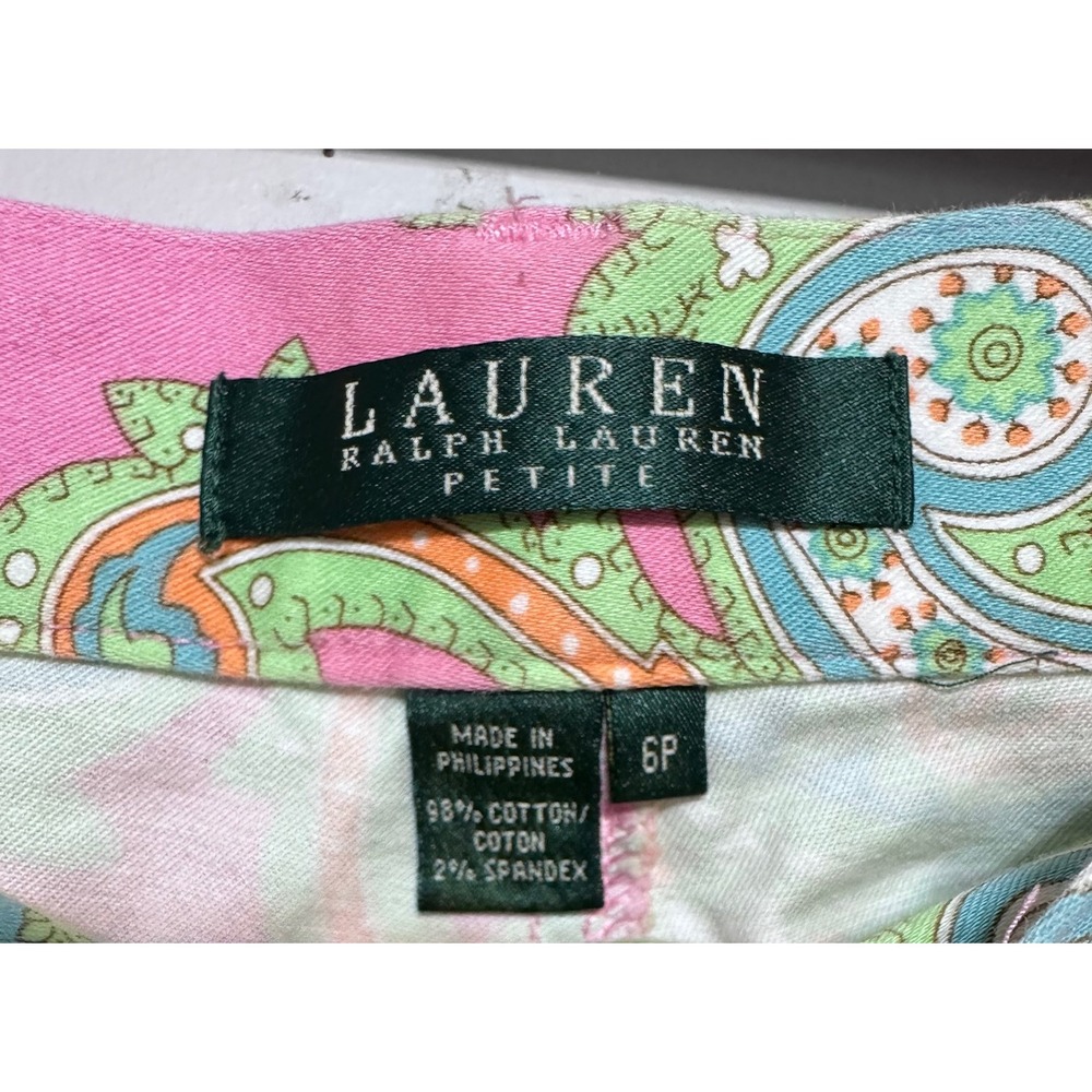 Vintage Y2K Ralph Lauren Paisley Pants Size 6P Hampton Style Preppy Coastal Chic - Picture 2 of 4